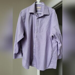 Michael Kors Regular Fit Long Sleeve Button Down Light Purple Shirt Size- 17.5